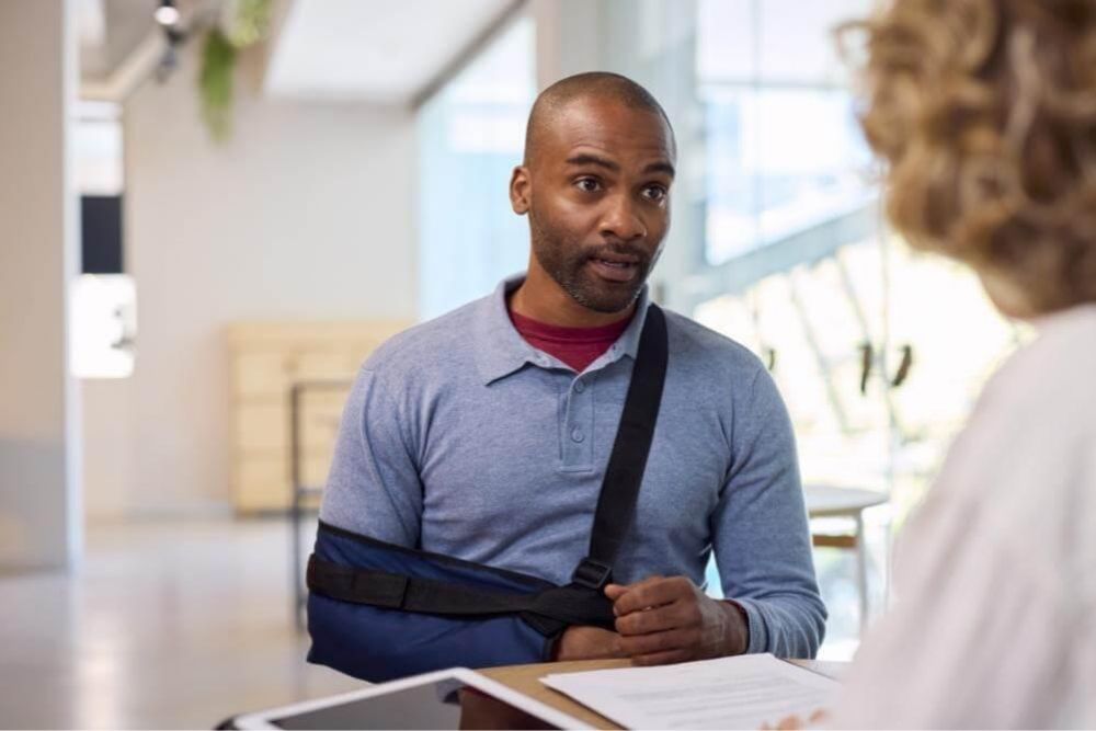 Man with a cast on his arm
